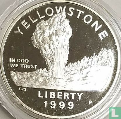 United States 1 dollar 1999 (PROOF) "Yellowstone national park" - Image 1