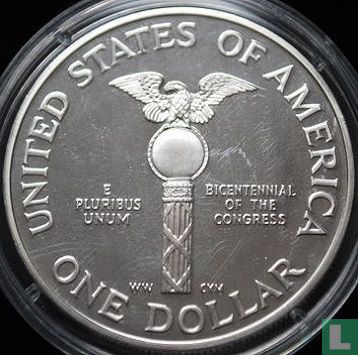 United States 1 dollar 1989 (PROOF) "Bicentennial of the United States Congress" - Image 2
