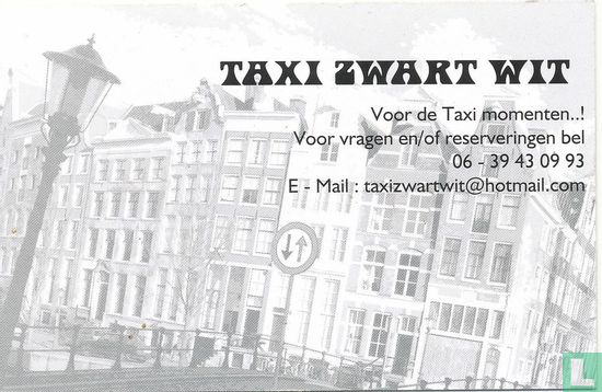 Taxi zwart wit - Afbeelding 2