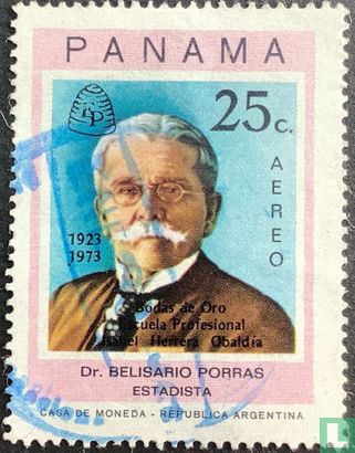 Belisario Porras met opdruk