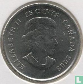 Canada 25 cents 2009 (gekleurd) "Vancouver 2010 Winter Olympics - Women's ice hockey" - Afbeelding 1