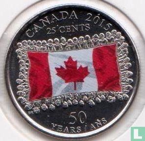 Kanada 25 Cent 2015 (gefärbt) "50th anniversary of the Canadian flag" - Bild 1