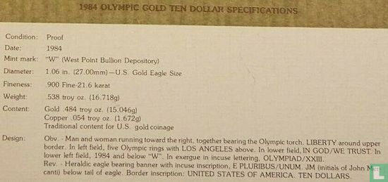 Verenigde Staten 10 dollars 1984 (PROOF - W) "Summer Olympics in Los Angeles" - Afbeelding 3