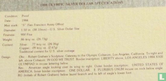 Verenigde Staten 1 dollar 1984 (PROOF) "Summer Olympics in Los Angeles" - Afbeelding 3