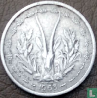 États d'Afrique de l'Ouest 1 franc 1963 - Image 1