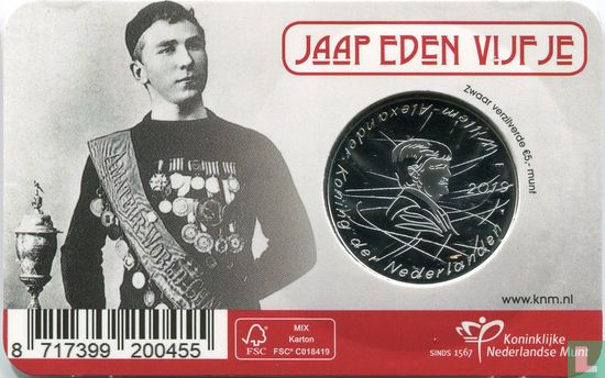 Nederland 5 euro 2019 (coincard - UNC) "Jaap Eden" - Afbeelding 1