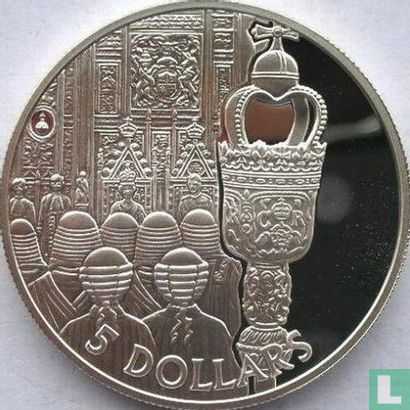 Îles Salomon 5 dollars 2002 (BE) "50th anniversary Reign of Queen Elizabeth II - Royal mace" - Image 2