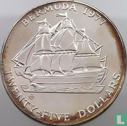 Bermuda 25 dollars 1977 (met CHI) "25th anniversary  Accession of Queen Elizabeth II" - Afbeelding 1