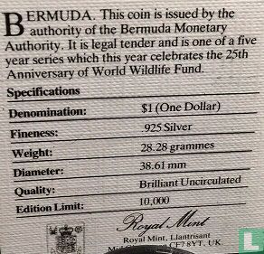 Bermudes 1 dollar 1986 (argent) "25th anniversary of the World Wildlife Fund" - Image 3