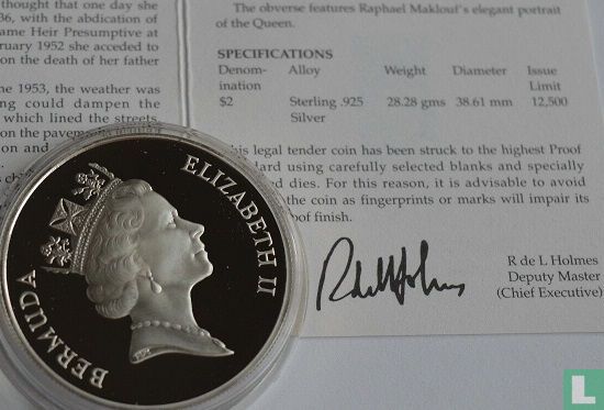 Bermuda 2 dollars 1996 (PROOF) "70th Birthday of Queen Elizabeth II" - Afbeelding 3