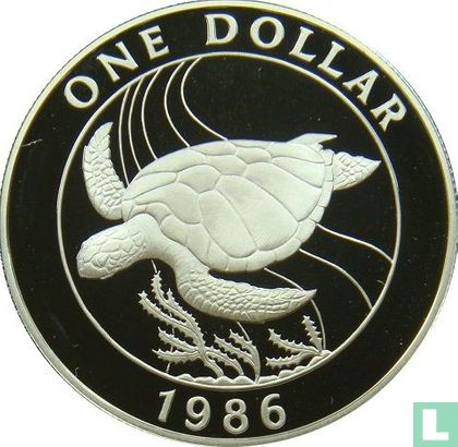 Bermuda 1 dollar 1986 (PROOF) "25th anniversary of the World Wildlife Fund" - Afbeelding 1