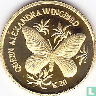 Papoea-Nieuw-Guinea 20 kina 1998 (PROOF) "Queen Alexandra wingbird" - Afbeelding 2