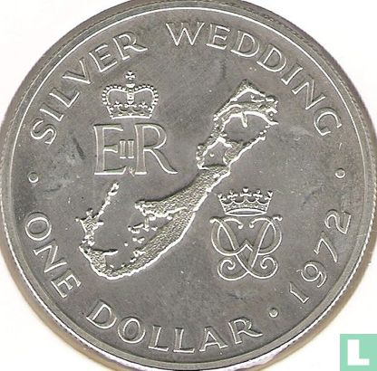 Bermuda 1 dollar 1972 "25th anniversary Wedding of Queen Elizabeth II and Prince Philip" - Afbeelding 1