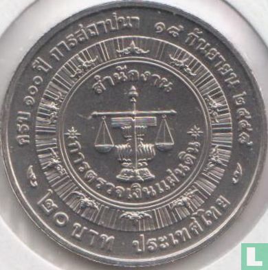 Thailand 20 baht 2015 (BE2558) "100th anniversary Office of the Auditor General" - Afbeelding 1