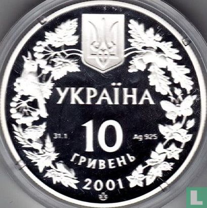 Ukraine 10 hryven 2001 (PROOF) "Lynx" - Image 1