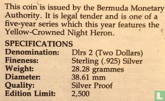 Bermuda 2 dollars 1991 (PROOF) "Yellow-crowned night heron" - Afbeelding 3