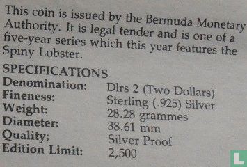 Bermuda 2 dollars 1991 (PROOF) "Spiny lobster" - Image 3
