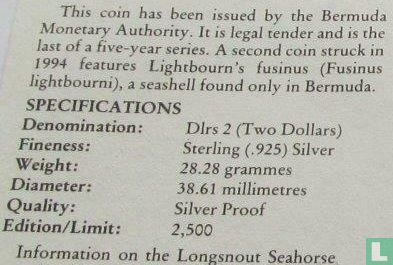 Bermuda 2 dollars 1994 (PROOF) "Bermuda longsnout seahorse" - Afbeelding 3