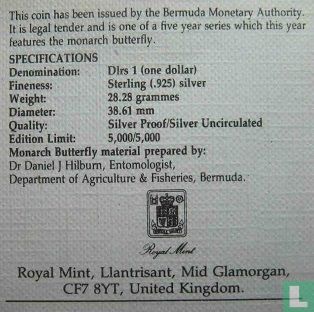 Bermudes 1 dollar 1989 (argent) "Monarch butterflies" - Image 3