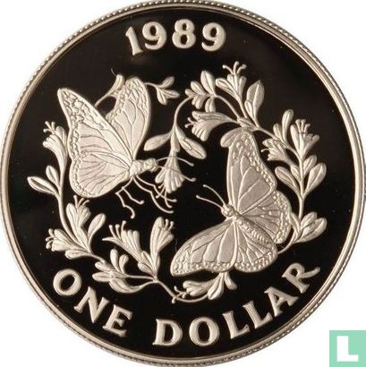 Bermuda 1 dollar 1989 (PROOF) "Monarch butterflies" - Image 1