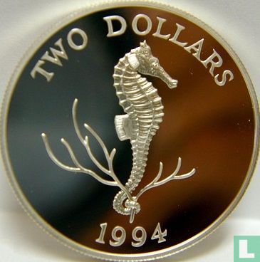 Bermuda 2 dollars 1994 (PROOF) "Bermuda longsnout seahorse" - Afbeelding 1