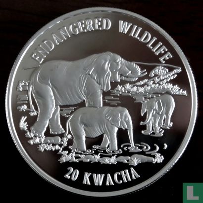 Malawi 20 kwacha 1996 (PROOF) "Elephant" - Afbeelding 2