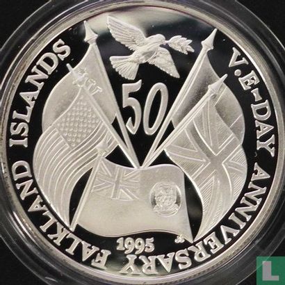 Falklandeilanden 50 pence 1995 (PROOF - zilver) "50th anniversary of V. E. Day" - Afbeelding 1