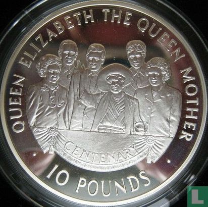 Alderney 10 pounds 2000 (PROOF) "Centenary of the Queen Mother" - Afbeelding 2