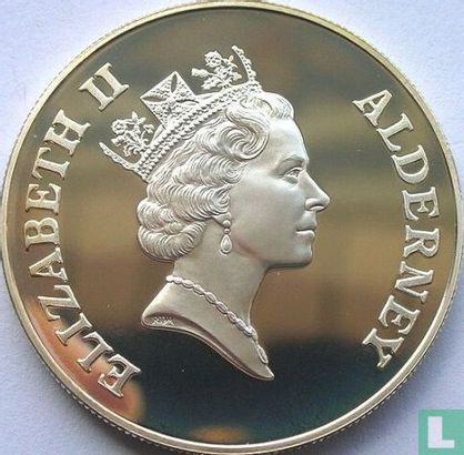 Alderney 2 pounds 1999 (PROOF - zilver) "Total Eclipse of the Sun" - Afbeelding 2