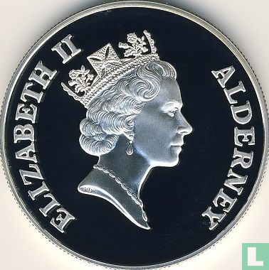 Alderney 2 pounds 1997 (PROOF) "50th Wedding anniversary of Queen Elizabeth II and Prince Philip" - Afbeelding 2
