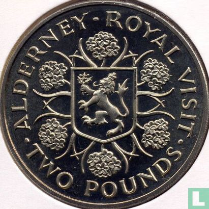 Alderney 2 pounds 1989 "Royal Visit" - Afbeelding 2