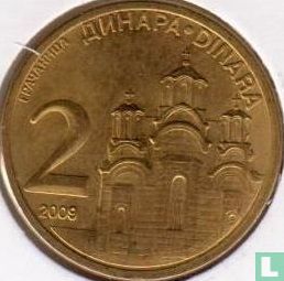 Serbie 2 dinara 2009 (acier recouvert de cuivre-laiton) - Image 1