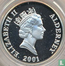 Alderney 1 pound 2001 (PROOF) "75th Birthday of Queen Elizabeth II" - Afbeelding 1