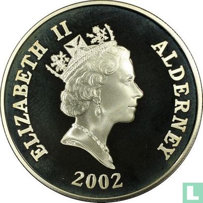 Alderney 5 pounds 2002 (PROOF - zilver) "5th anniversary Death of Princess Diana" - Afbeelding 1
