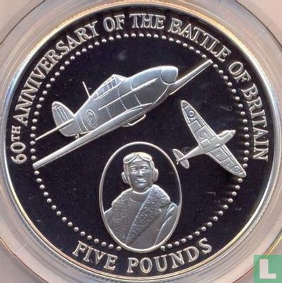 Alderney 5 pounds 2000 (PROOF) "60th anniversary of the Battle of Britain" - Afbeelding 2