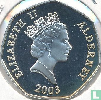 Alderney 50 pence 2003 (PROOF) "50th anniversary Coronation of Queen Elizabeth II - Royal coach" - Afbeelding 1