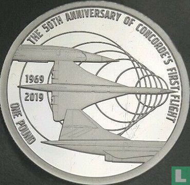 Alderney 1 pound 2019 (PROOF) "50th anniversary of Concorde's first flight" - Afbeelding 2