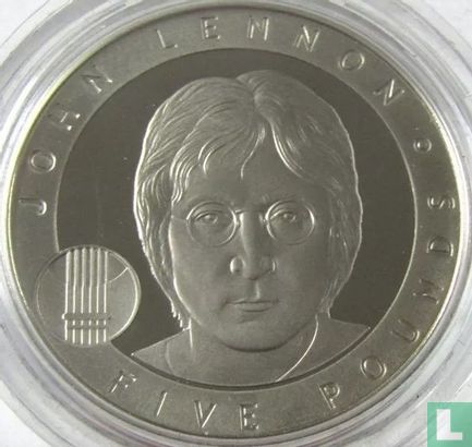 Alderney 5 pounds 2010 (PROOF - copper-nickel) "70th anniversary of the birth and 30th anniversary of the death of John Lennon" - Image 2