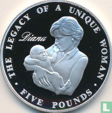 Alderney 5 pounds 2007 (PROOF) "10th anniversary Death of Princess Diana" - Afbeelding 2