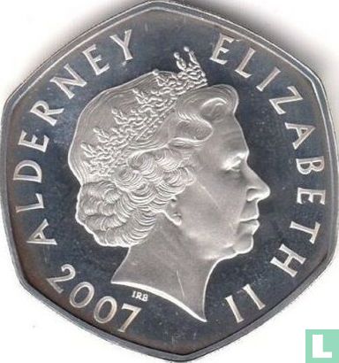 Alderney 5 pounds 2007 (PROOF) "60th Wedding anniversary of Queen Elizabeth and Prince Philip - Birth of Prince Charles" - Afbeelding 1