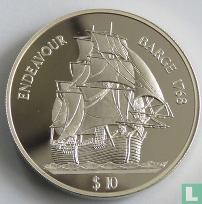 Fiji 10 dollars 1998 (PROOF) "Endeavour barge" - Image 2