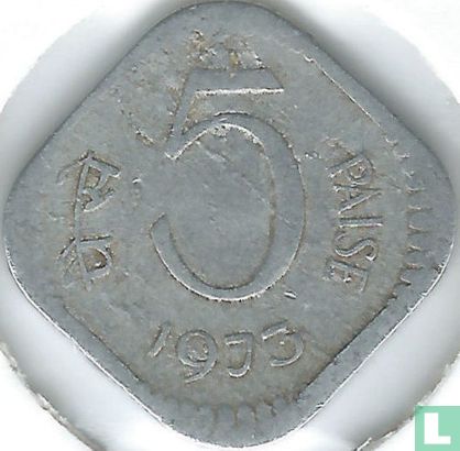 India 5 paise 1973 (Calcutta) - Image 1