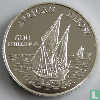 Tanzania 500 shilingi 2001 (PROOF) "African dhow" - Afbeelding 2