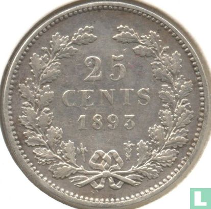 Niederlande 25 Cent 1893 - Bild 1