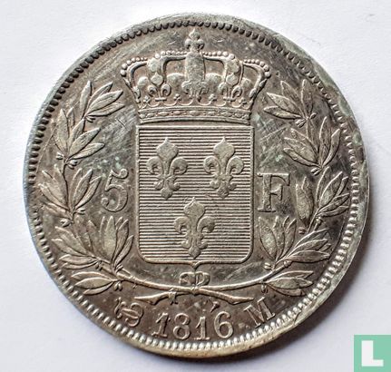 Frankrijk 5 francs 1816 (M) - Afbeelding 1