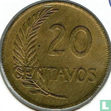Peru 20 centavos 1963 (brass) - Image 2
