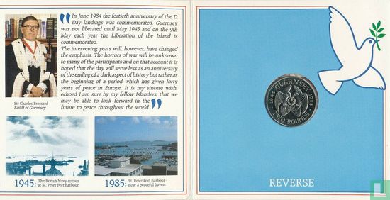 Guernsey 2 pounds 1985 (folder) "40th anniversary of Liberation from German occupation" - Afbeelding 2