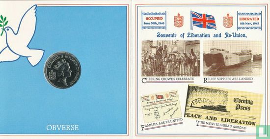 Guernsey 2 pounds 1985 (folder) "40th anniversary of Liberation from German occupation" - Image 3