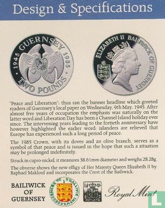 Guernsey 2 Pound 1985 "40th anniversary of Liberation from German occupation" - Bild 3