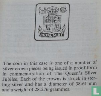 Guernsey 25 pence 1977 (PROOF) "25th anniversary Accession of Queen Elizabeth II" - Image 3